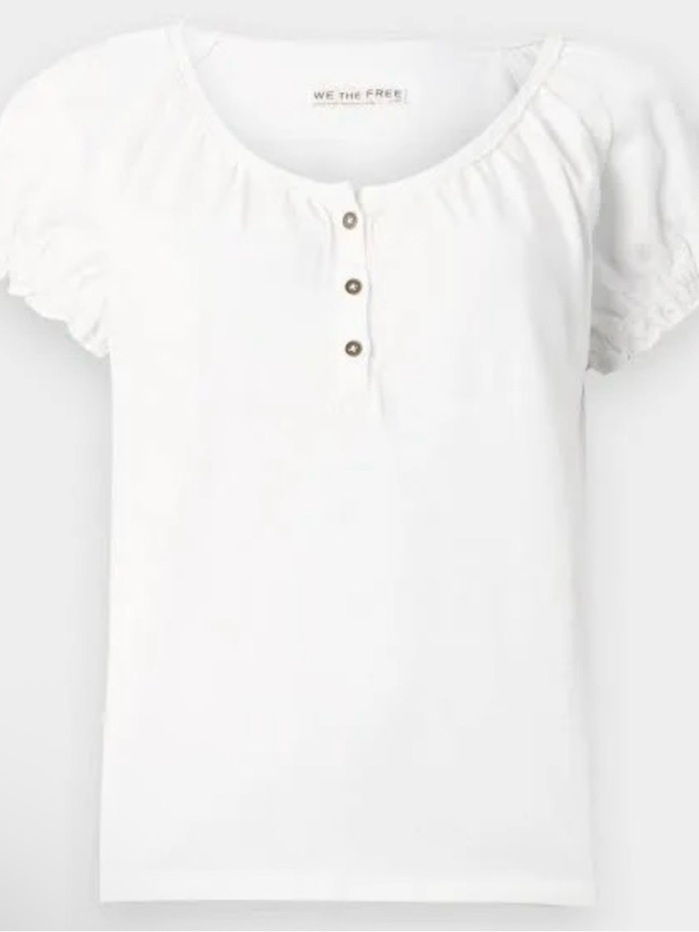 We The Free “Issa” Scoop-Neck Henley in Clean Ivory